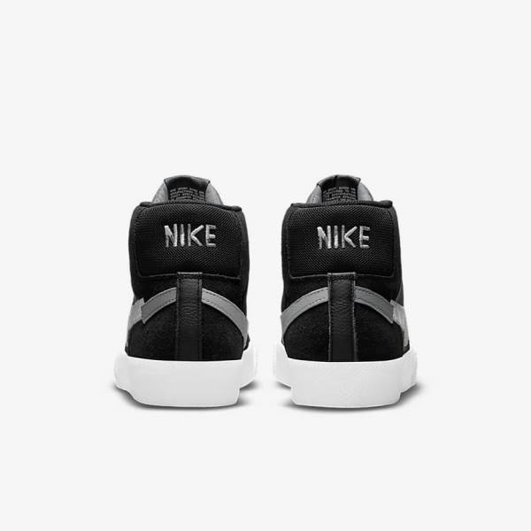 Nike SB Zoom Blazer Mid Premium Skate Shoes Damen Schwarz Grau Weiß | NK604KEG