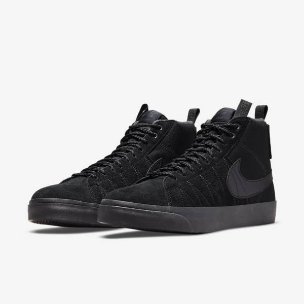 Nike SB Zoom Blazer Mid Premium Skate Shoes Herren Schwarz Dunkelgrau | NK824XJL