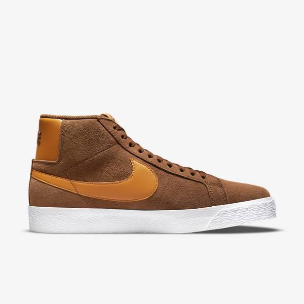 Nike SB Zoom Blazer Mid Skate Shoes Damen Weiß Gelb | NK730HLT