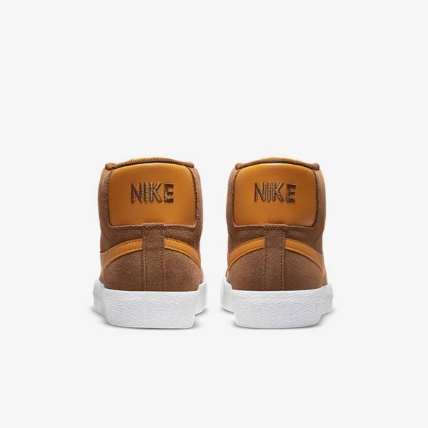 Nike SB Zoom Blazer Mid Skate Shoes Damen Weiß Gelb | NK730HLT