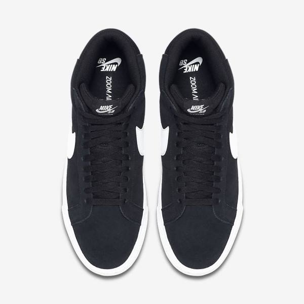 Nike SB Zoom Blazer Mid Sneakers Damen Schwarz Weiß | NK531NZE