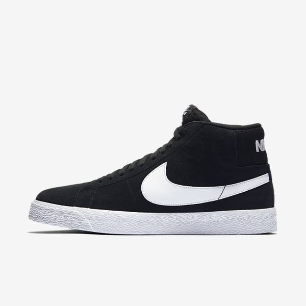 Nike SB Zoom Blazer Mid Sneakers Damen Schwarz Weiß | NK531NZE