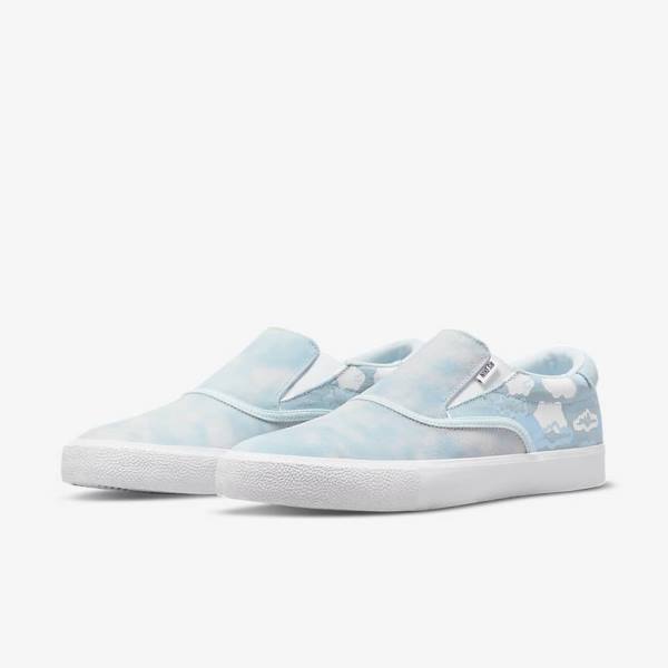 Nike SB Zoom Verona Slip x Rayssa Leal Skate Shoes Herren Blau Weiß Blau | NK910HLG