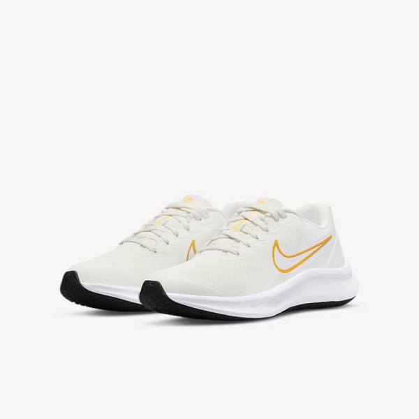 Nike Star Runner 3 Older Straßen Laufschuhe Kinder Weiß Gold Mehrfarbig | NK961AXQ