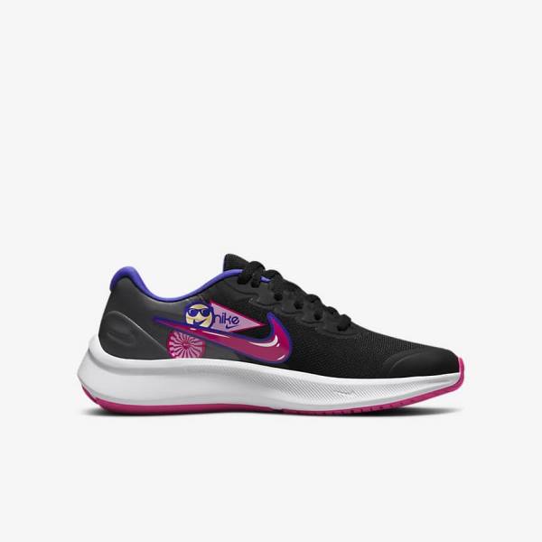 Nike Star Runner 3 SE Older Straßen Laufschuhe Kinder Schwarz Rosa | NK176FUM