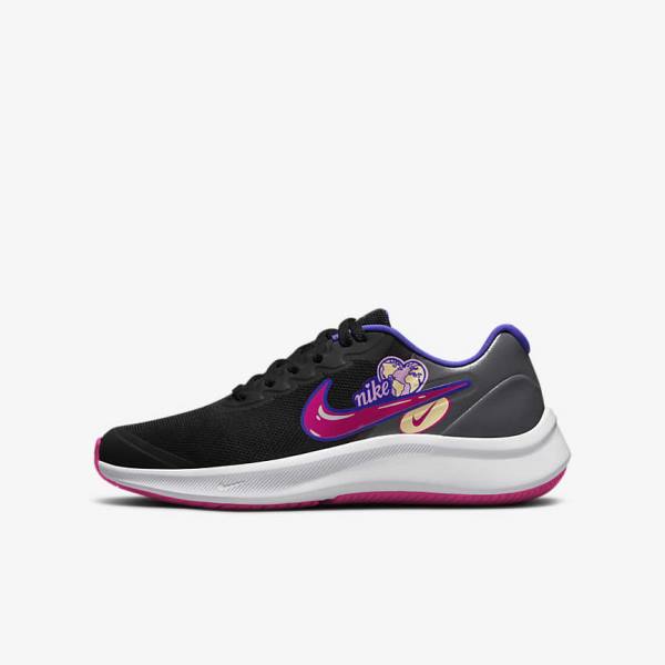 Nike Star Runner 3 SE Older Straßen Laufschuhe Kinder Schwarz Rosa | NK176FUM