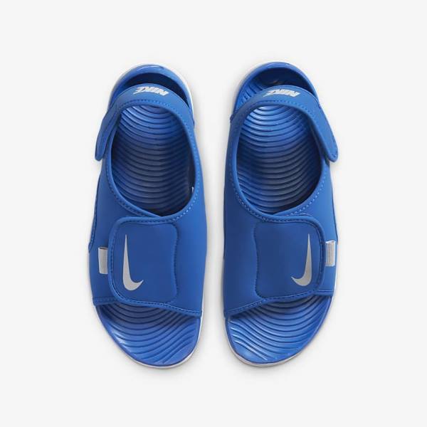 Nike Sunray Adjust 5 V2 Younger and Older Sandalen Kinder Königsblau Grau | NK867YVP