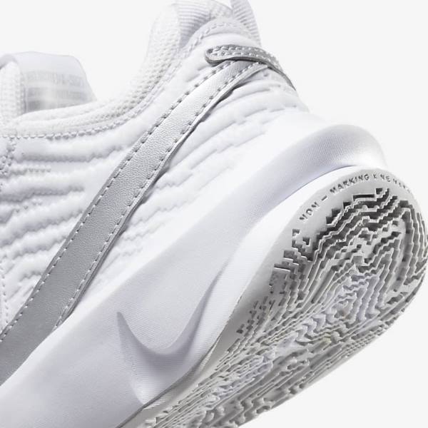 Nike Team Hustle D 10 Older Basketballschuhe Kinder Weiß Metal Silber | NK315BCU