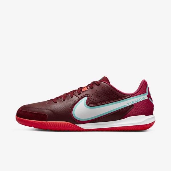 Nike Tiempo Legend 9 Academy IC Indoor-Court Fußballschuhe Damen Rot Hellrot Weiß | NK245VAY