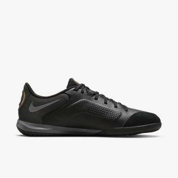 Nike Tiempo Legend 9 Academy IC Indoor-Court Fußballschuhe Herren Schwarz Dunkelgrau Metal Gold Schwarz | NK710OAT