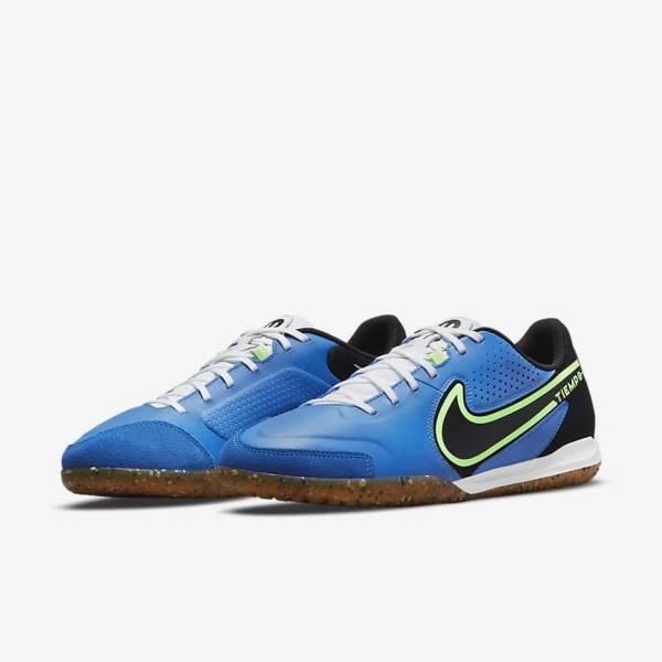 Nike Tiempo Legend 9 Academy IC Indoor-Court Fußballschuhe Herren Hellblau Hellgrün Braun Schwarz | NK820MIN