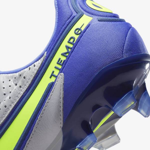 Nike Tiempo Legend 9 Elite FG Firm-Ground Fußballschuhe Damen Grau Blau | NK531QIU