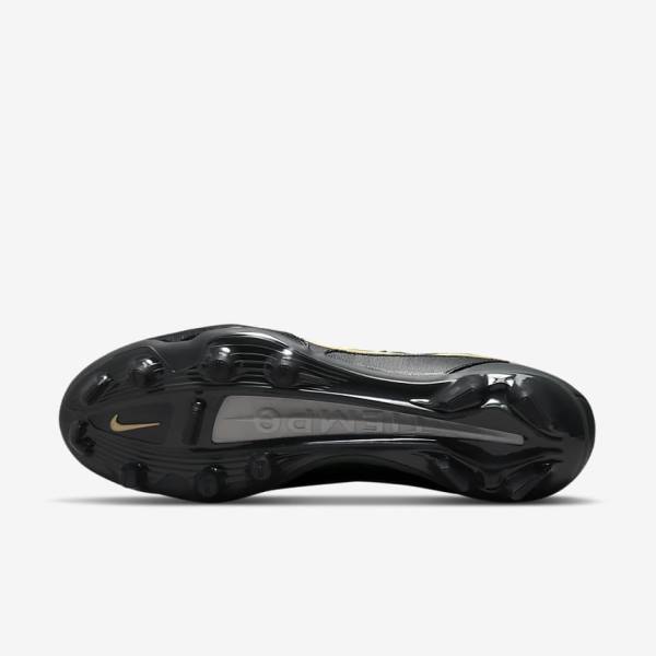 Nike Tiempo Legend 9 Pro FG Firm-Ground Fußballschuhe Damen Schwarz Dunkelgrau Metal Gold Metal Dunkelgrau | NK236QXS