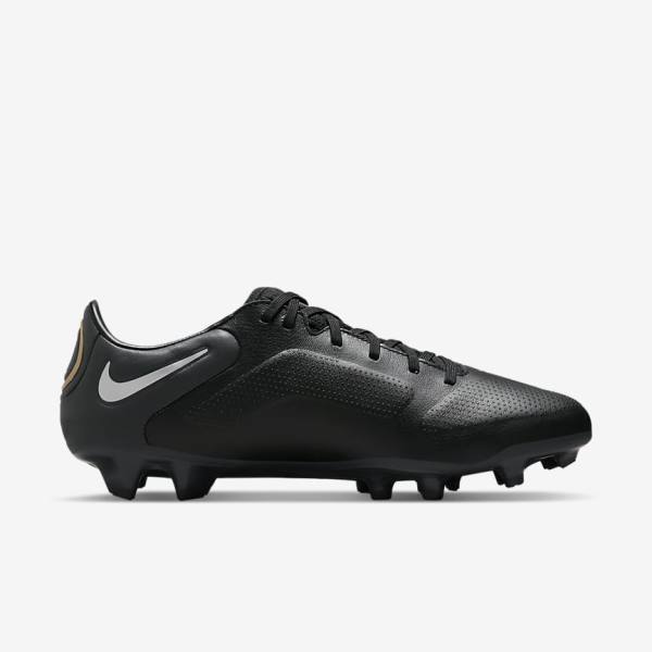 Nike Tiempo Legend 9 Pro FG Firm-Ground Fußballschuhe Damen Schwarz Dunkelgrau Metal Gold Metal Dunkelgrau | NK236QXS