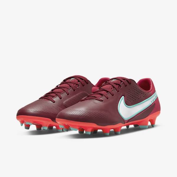 Nike Tiempo Legend 9 Pro FG Firm-Ground Fußballschuhe Herren Rot Weiß | NK269EHC