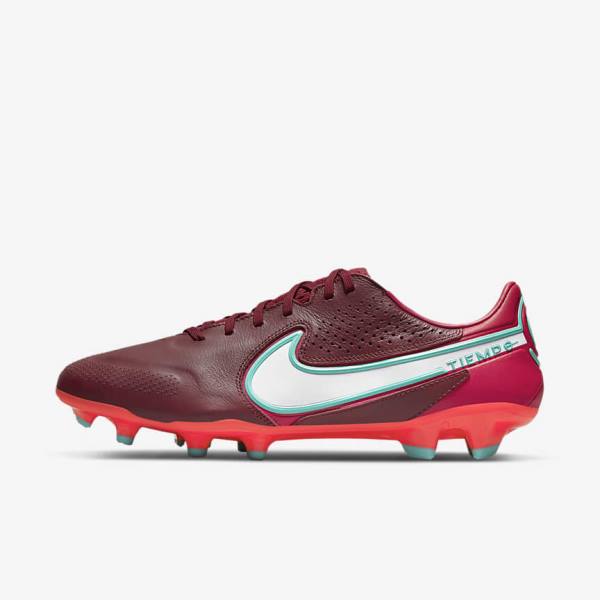 Nike Tiempo Legend 9 Pro FG Firm-Ground Fußballschuhe Herren Rot Weiß | NK269EHC