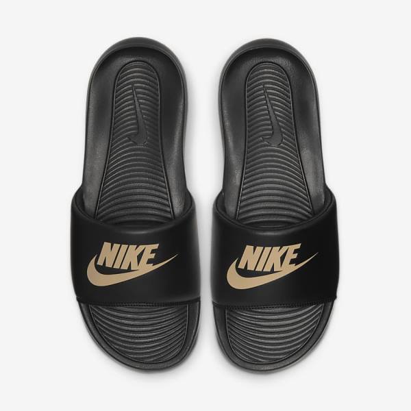 Nike Victori One Badelatschen Herren Schwarz Metal Gold | NK275PAL