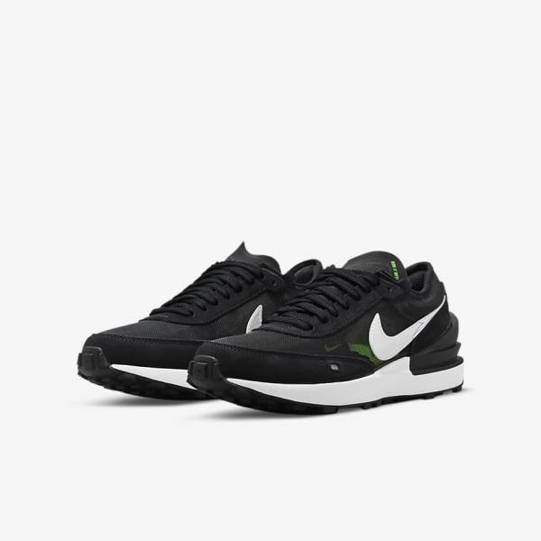 Nike Waffle One Older Sneakers Kinder Dunkelgrau Schwarz Grün | NK036TVB