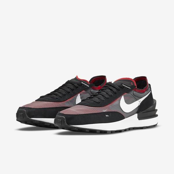 Nike Waffle One SE Sneakers Herren Schwarz Rot Weiß | NK086YHV