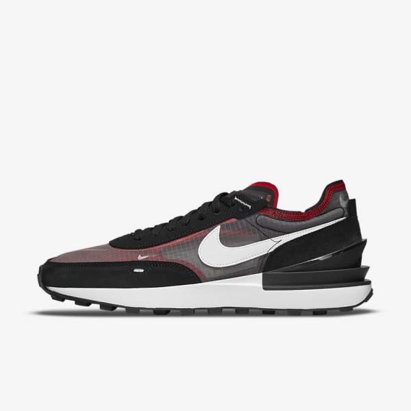 Nike Waffle One SE Sneakers Herren Schwarz Rot Weiß | NK086YHV