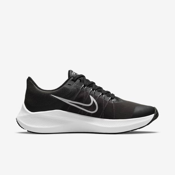 Nike Winflo 8 Straßen Laufschuhe Damen Schwarz Dunkelgrau Hellgrau Weiß | NK189GZX