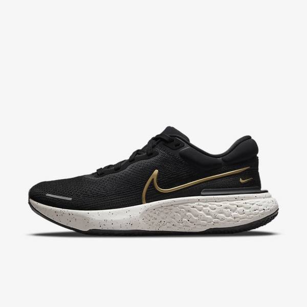 Nike ZoomX Invincible Run Flyknit Straßen Laufschuhe Herren Schwarz Metal Gold | NK523LWO