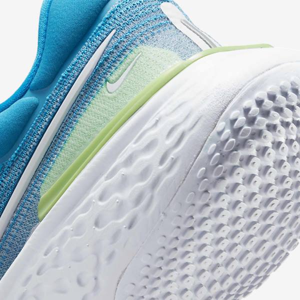 Nike ZoomX Invincible Run Flyknit Straßen Laufschuhe Herren Blau Hellgrün Grau Weiß | NK874JFW