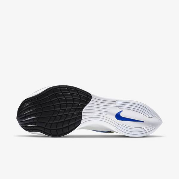 Nike ZoomX Vaporfly NEXT% Straßen Rennfahrer Laufschuhe Herren Weiß Schwarz Blau | NK638ONU