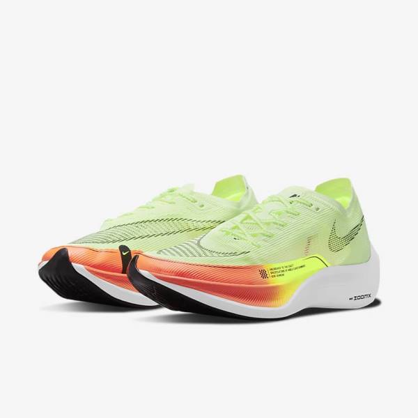 Nike ZoomX Vaporfly Next% 2 Straßen Rennfahrer Laufschuhe Herren Orange Schwarz | NK140JKL