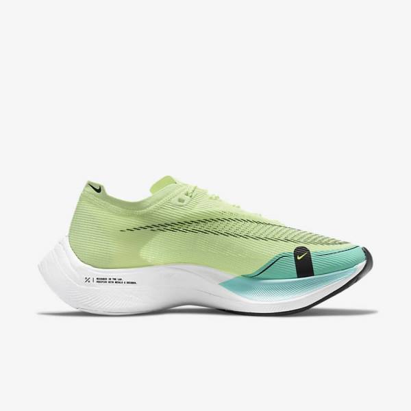 Nike ZoomX Vaporfly Next% 2 Straßen Rennfahrer Laufschuhe Damen Schwarz Metal Gold Weiß | NK614GIL