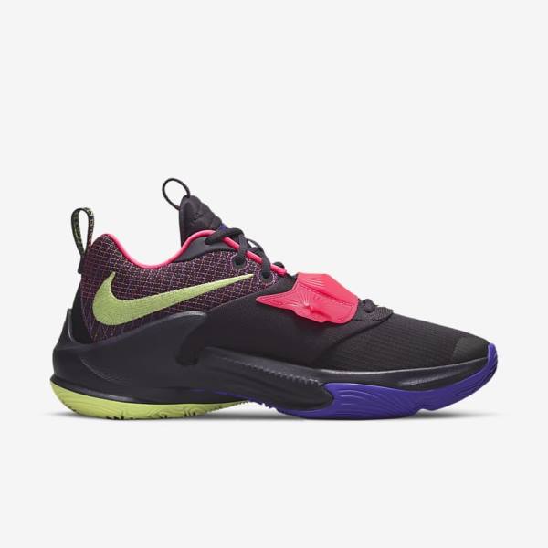 Nike Zoom Freak 3 Basketballschuhe Herren Lila Rosa Lila Hellzitrone | NK901ABN