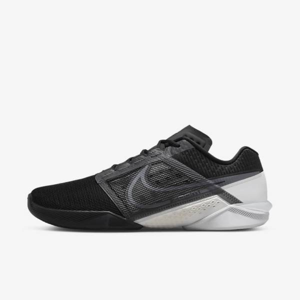 Nike Zoom Metcon Turbo 2 Sportschuhe Herren Schwarz Weiß Dunkelgrau Metal Grau | NK438ZLF