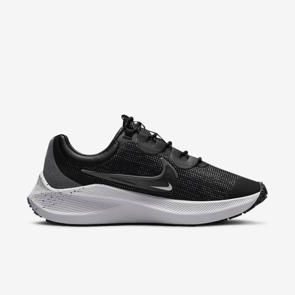 Nike Zoom Winflo 8 Shield Weatherised Straßen Laufschuhe Damen Schwarz Metal Silber Blau Grau | NK709SEG