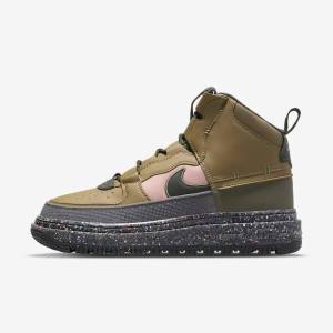 Nike Air Force 1 Boot Sneakers Herren Braun Olivgrün Rosa | NK728AZW