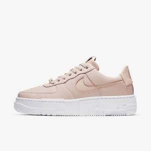 Nike Air Force 1 Pixel Sneakers Damen Beige Schwarz Weiß | NK197ONW