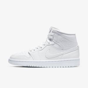 Nike Air Jordan 1 Mid Jordan Schuhe Damen Weiß | NK476VBK