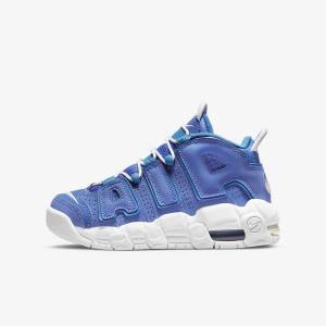 Nike Air More Uptempo Older Basketballschuhe Kinder Blau Weiß | NK643RLJ