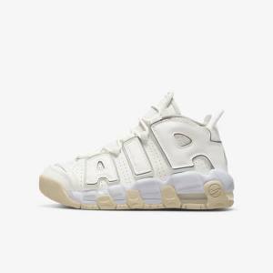 Nike Air More Uptempo Older Basketballschuhe Kinder Weiß Braun Hell | NK927VOU