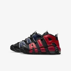 Nike Air More Uptempo Older Sneakers Kinder Schwarz Navy Weiß Rot | NK289KTA