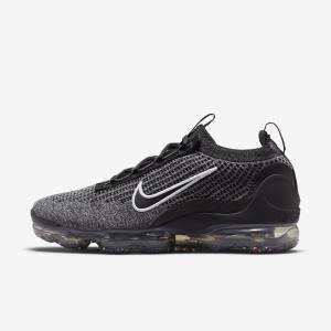 Nike Air VaporMax 2021 FK Sneakers Herren Schwarz Weiß Dunkelgrau Schwarz | NK042ESQ