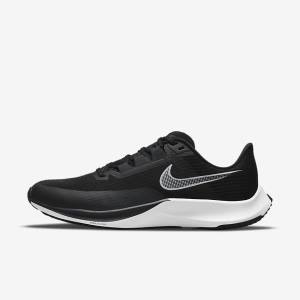 Nike Air Zoom Rival Fly 3 Straßen Rennfahrer Laufschuhe Herren Schwarz Dunkelgrau Weiß | NK591INK