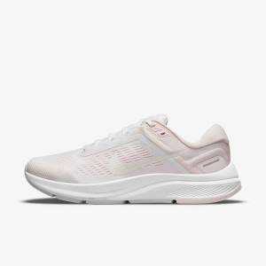 Nike Air Zoom Structure 24 Straßen Laufschuhe Damen Weiß Hellrosa Grau Grün | NK752ZHU