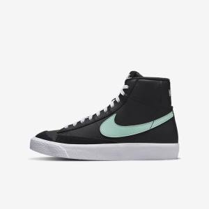 Nike Blazer Mid 77 Older Sneakers Kinder Schwarz Weiß Mintfarben | NK097VLD