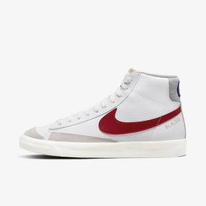 Nike Blazer Mid 77 Sneakers Herren Weiß Hellgrau Rot | NK430NQP