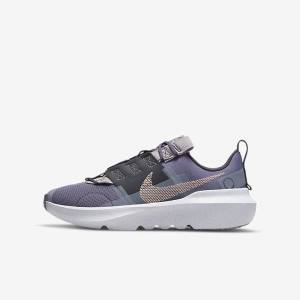 Nike Crater Impact Older Laufschuhe Kinder Lila Grau Metal Rot Braun | NK269UCD