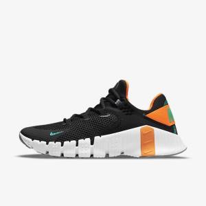 Nike Free Metcon 4 Sportschuhe Damen Schwarz Orange Weiß Türkis | NK738TXZ