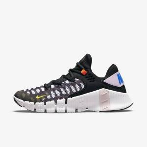 Nike Free Metcon 4 Sportschuhe Herren Schwarz Weiß Blau Gelb | NK749UOI