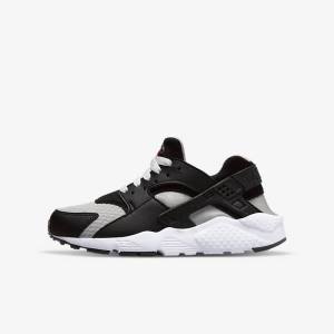 Nike Huarache Run Older Laufschuhe Kinder Schwarz Grau Weiß Rot | NK209NOL