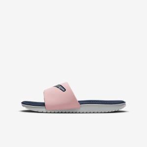 Nike Kawa SE Older Badelatschen Kinder Rosa Navy Metal Silber | NK390KYC