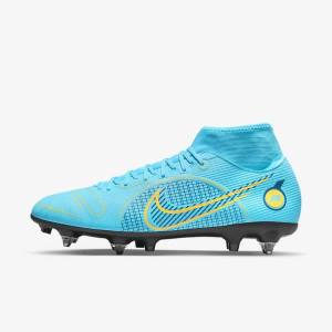 Nike Mercurial Superfly 8 Academy SG-PRO Anti-Clog Traction Soft-Grounds Fußballschuhe Herren Blau Orange | NK406GHJ